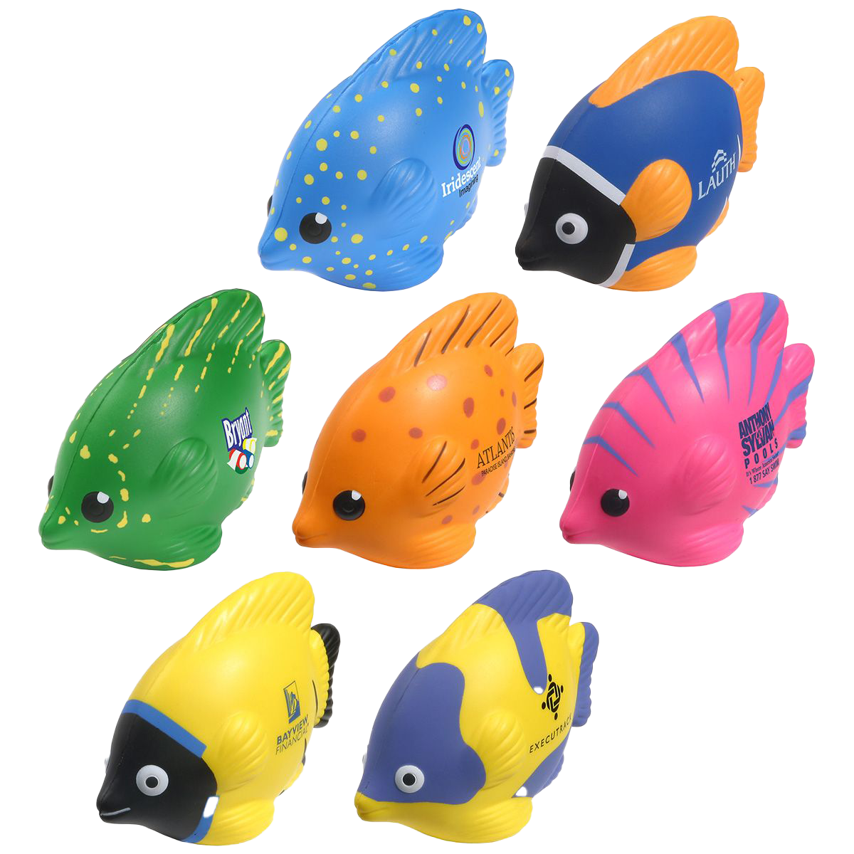 multiple tropical fish stress relievers  