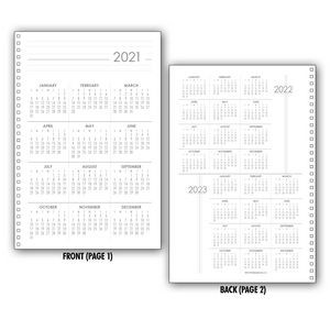 Planner Insert Set 3: 3 Years-In-View Single Sheet Calendar, Medium