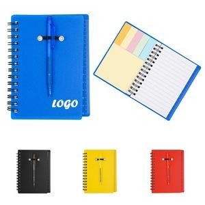 Spiral Notebook with Flags & Pen