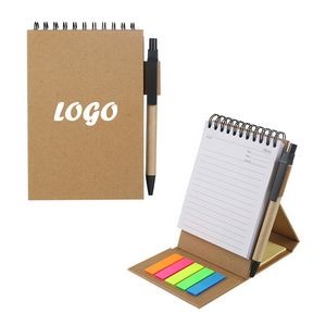 Spiral Notebook With Sticky Notes & Pen