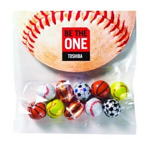 Chocolate Sports Ball in Large Round Top Header Bag